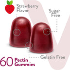 Viteey Vitamin B Complex Gummies with Vitamin C, Sugar Free Chewable Gummy - Energy, Metabolism & Nerve Health - B6, B12, Folic Acid, Biotin - Vegan, Gelatin Free, GMO Free - Strawberry Flavored