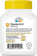 21st Century B12 1000 mcg de Liberación Prolongada - Cianocobalamina, 110 Tabletas