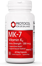 PROTOCOL FOR LIFE BALANCE MK-7 Vitamina K2 300 mcg - Extra Strength - Sin OGM y Vegano - 60 Cápsulas