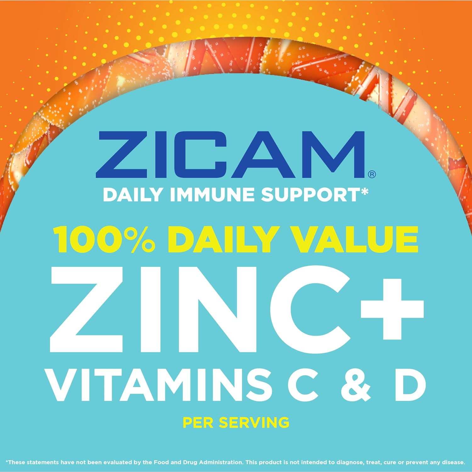 Zicam Gominolas de Apoyo Inmunitario Diario, con Zinc, Vitamina C y D, Sabor Cítrico Fresa, 70 unidades