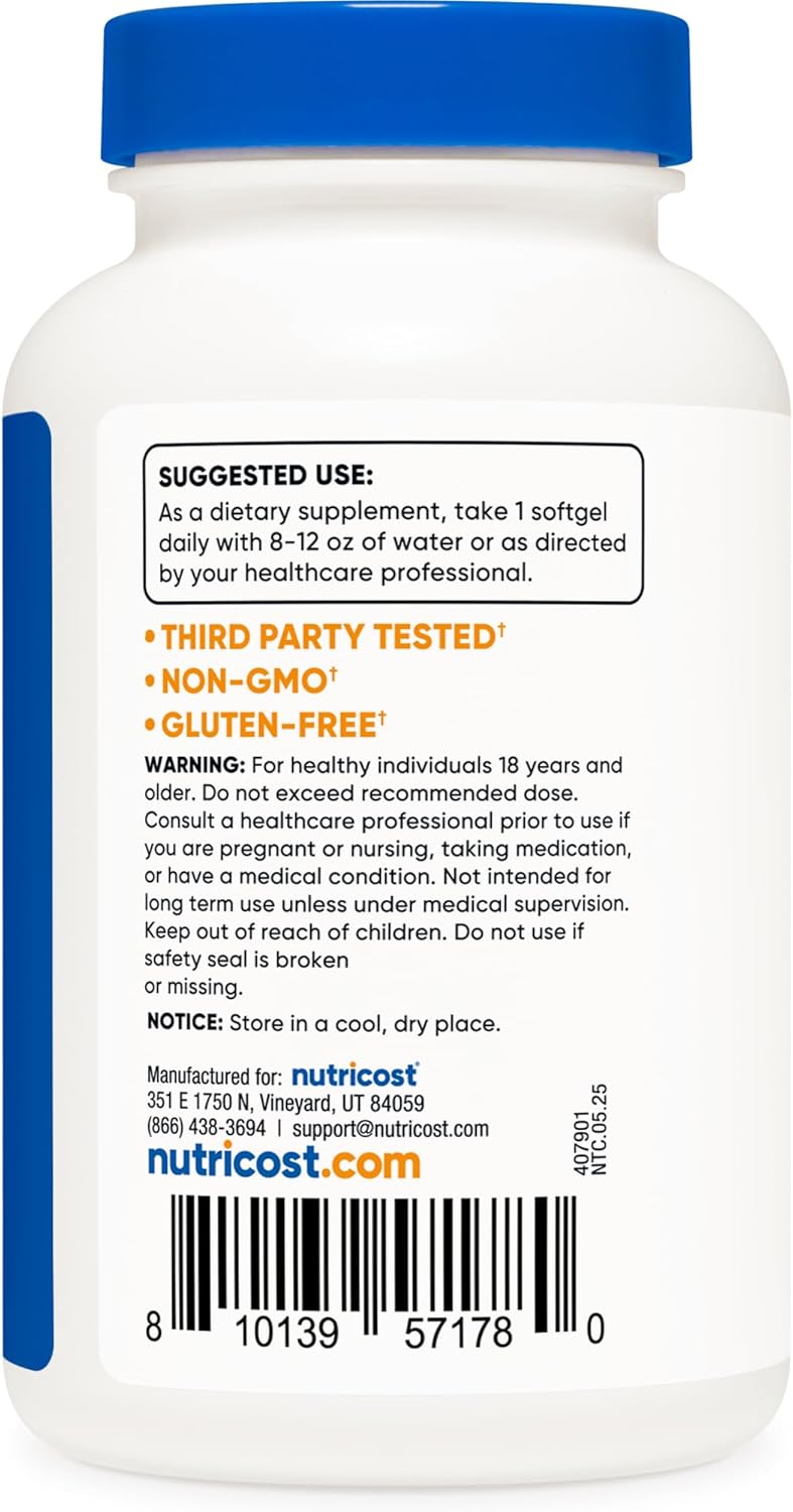 Nutricost Vitamina A 10.000 UI, 500 Cápsulas Blandas