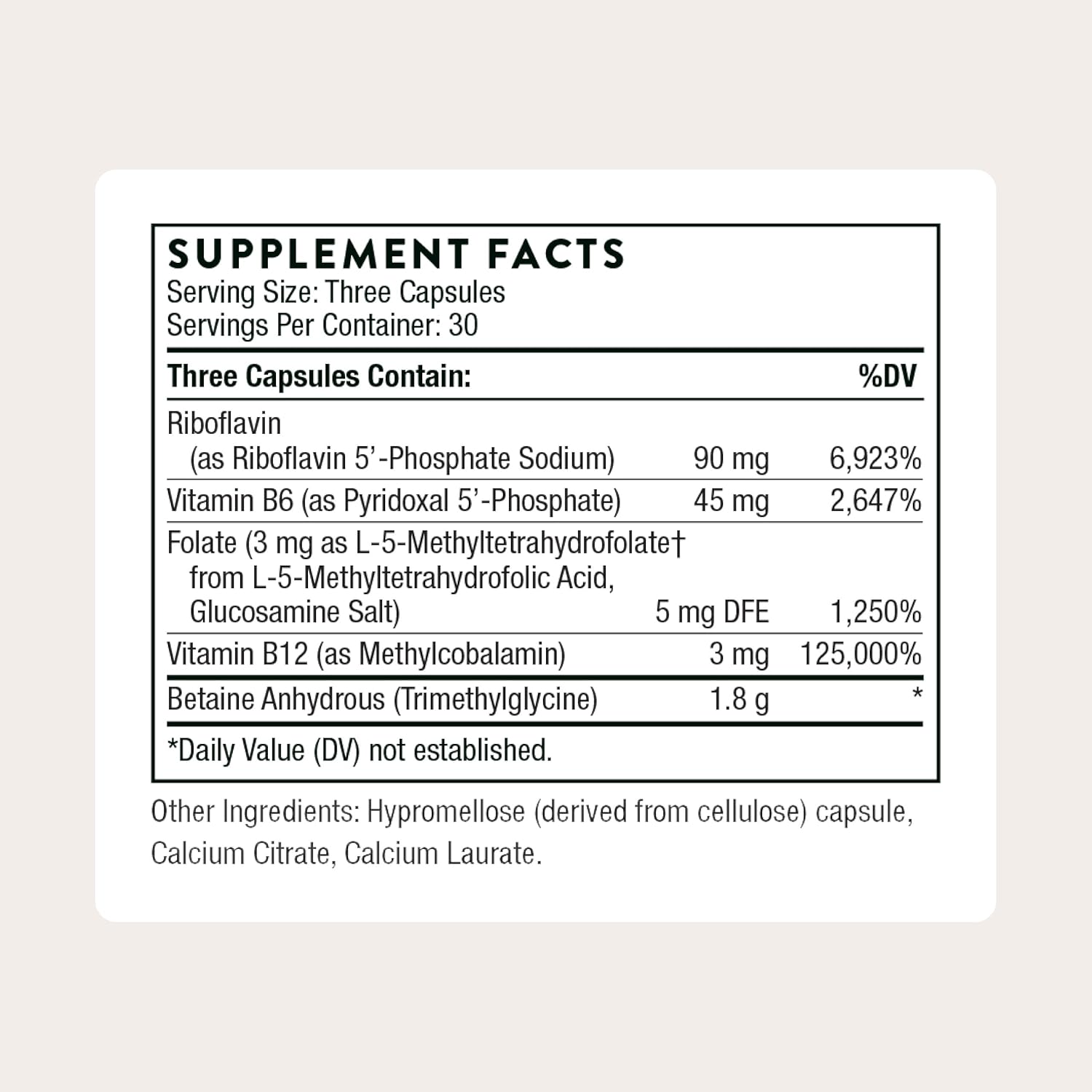 THORNE Methyl-Guard Plus - 30 Cápsulas - Folato Activo 5-MTHF y Vitaminas B