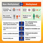 1 Body Methylated B Complex, 5-MTHF Folate & Methyl B12, Twin Pack | Complejo B Metilado