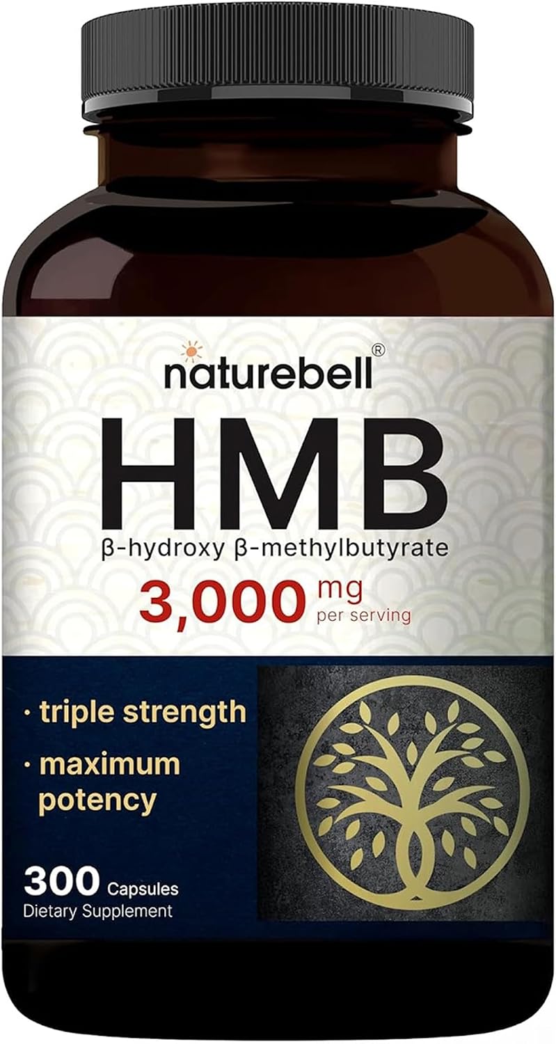 NatureBell HMB 3.000 mg - 300 Cápsulas - Triple Concentración para Masa Muscular