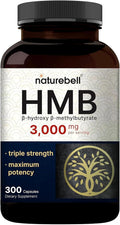 NatureBell HMB 3.000 mg - 300 Cápsulas - Triple Concentración para Masa Muscular