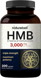 NatureBell HMB 3.000 mg - 300 Cápsulas - Triple Concentración para Masa Muscular
