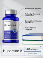 Horbäach Huperzina A 400 mcg – 180 Cápsulas – Complemento Alimenticio No Transgénico Sin Gluten