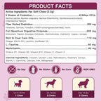 Probióticos para Perros con 6 Mil Millones UFC, Prebióticos y Enzimas Digestivas, Calabaza y Omega-3, 120 Masticables Suaves