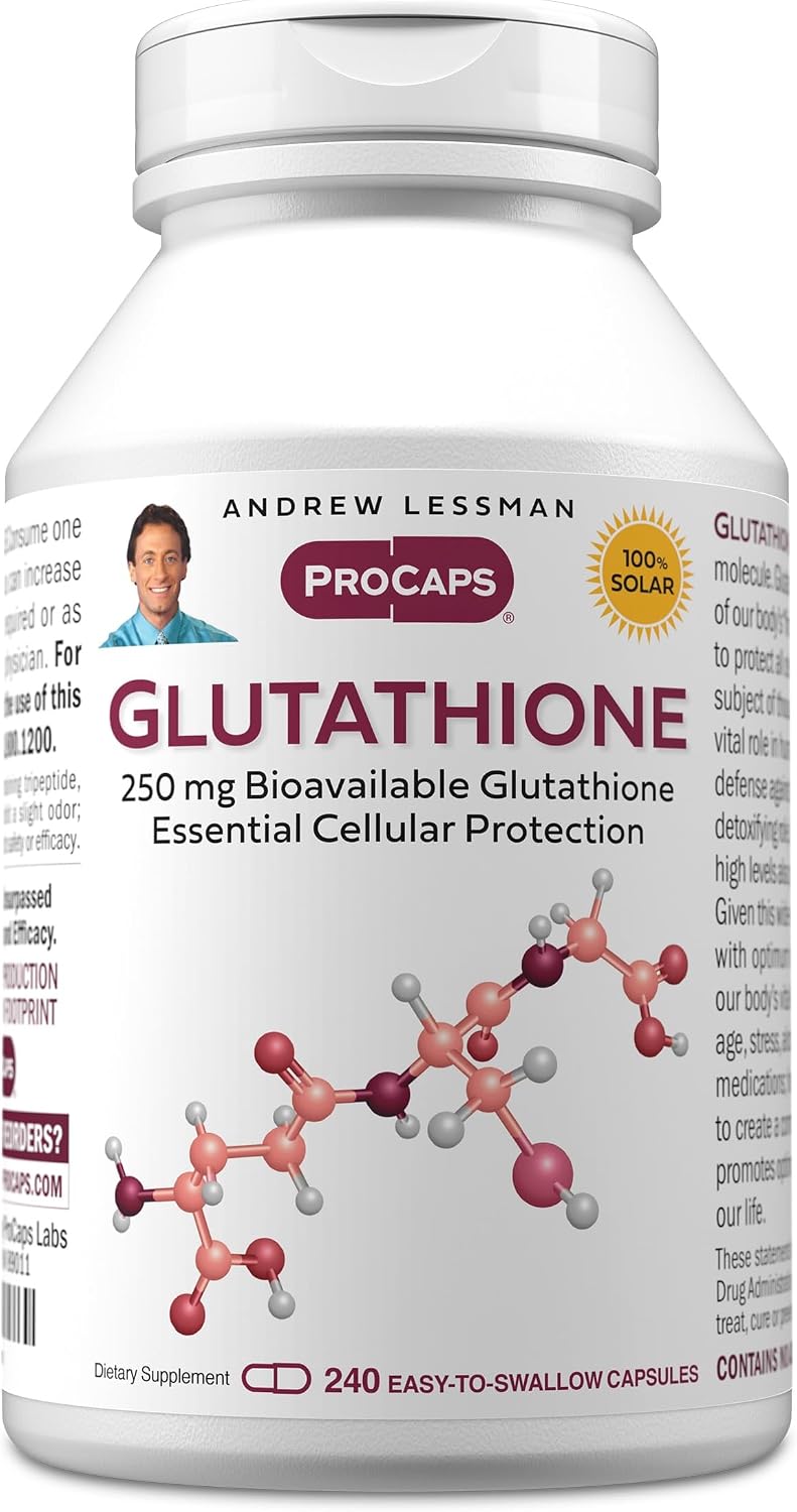 ANDREW LESSMAN Glutatión 250 mg - 240 Cápsulas - Potente Antioxidante