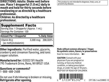 Vitamina B12 Líquida 5000 mcg - – Contribuye al proceso de división celular. – Image 6