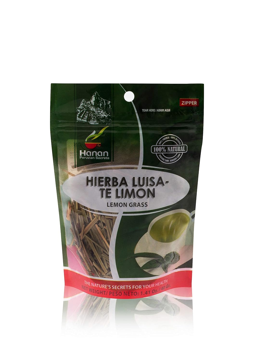 Hanan Peruvian Secrets Hierba Luisa Té Limón | 100% Natural | 40g (6 paquetes)