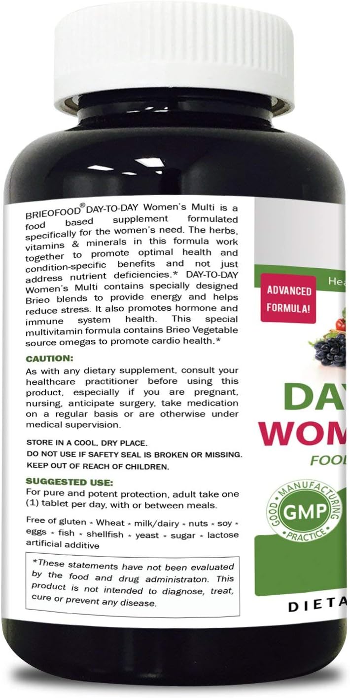Briofood, Multivitamínico Diario para Mujeres - Multivitamínico para Mujeres con Omega Vegetal (180 Comprimidos)