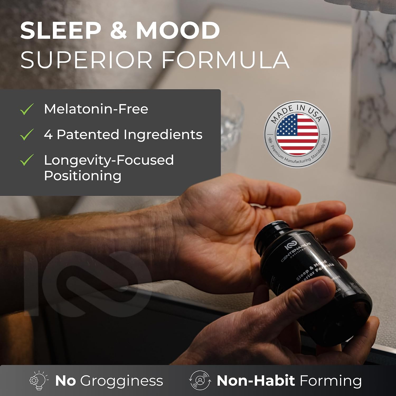 Centenarius Nutrition Sleep and Mood Formula - 60 comprimidos