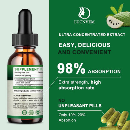 Soursop Graviola Extracto Líquido Orgánico - 118 ml (4 oz) - 60 Días - Vegano – Image 2