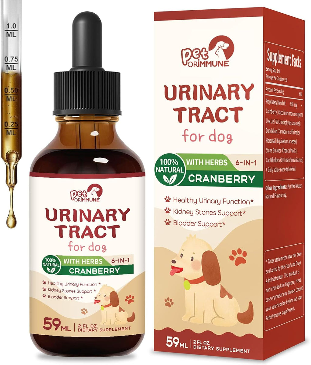 PetORiMMUNE Gotas Urinarias para Perros - Apoyo Salud Urinaria y Vesical - 118ml