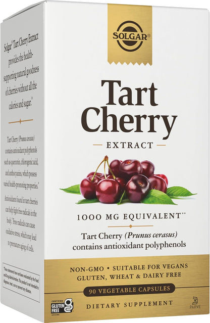 Solgar Tart Cherry 1000 mg, 90 Cápsulas – Protección antioxidante que contribuye al mantenimiento de la salud – Image 1