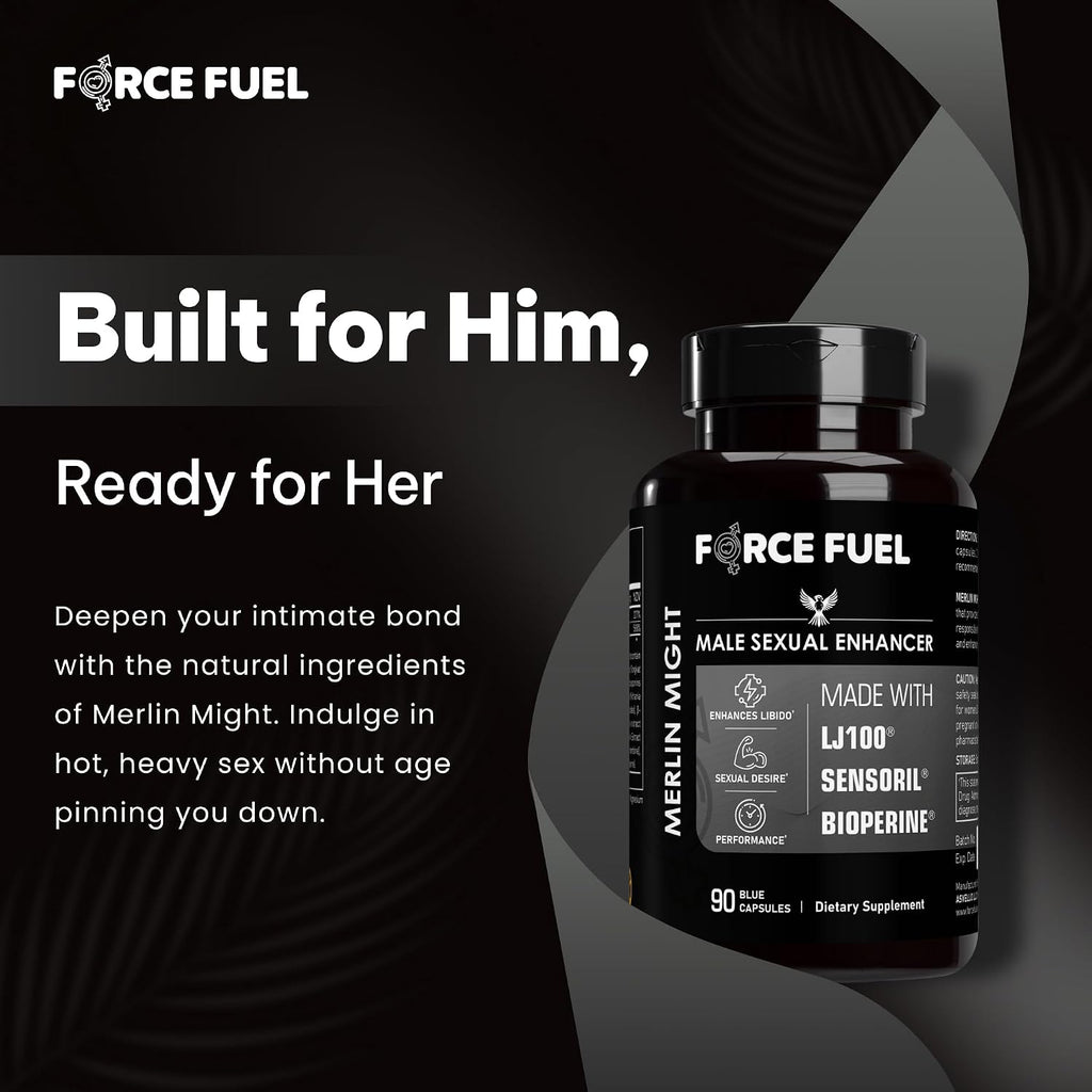 Merlin Might – Suplemento Masculino con Tongkat Ali, Ashwagandha y Bioperina