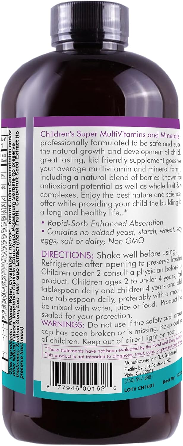 Life Solutions Multivitamínico Líquido para Niños - 473 ml