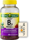 Spring Valley Vitamina B12 500 mcg Gominolas Sabor Frambuesa - 200 unidades