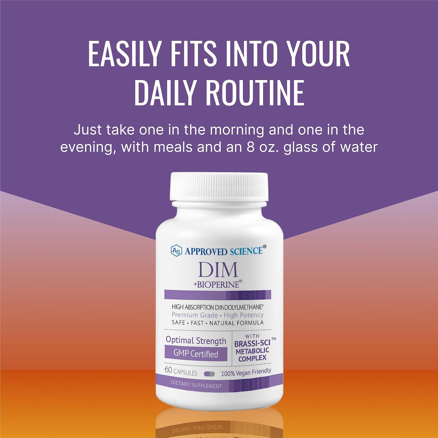 Approved Science DIM - Apoyo al Metabolismo de Estrógenos - DIM, Brócoli, Mostaza, Calcio, BioPerine - Vegano - 6 Botellas - 360 Cápsulas