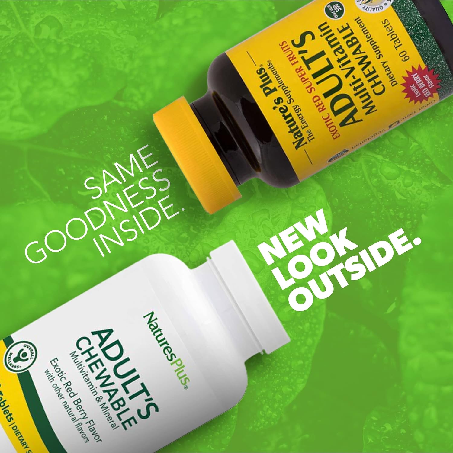 NaturesPlus Multivitamínico Masticable para Adultos - 60 Comprimidos, Sabor a Bayas Rojas - Vegetariano, Sin Gluten