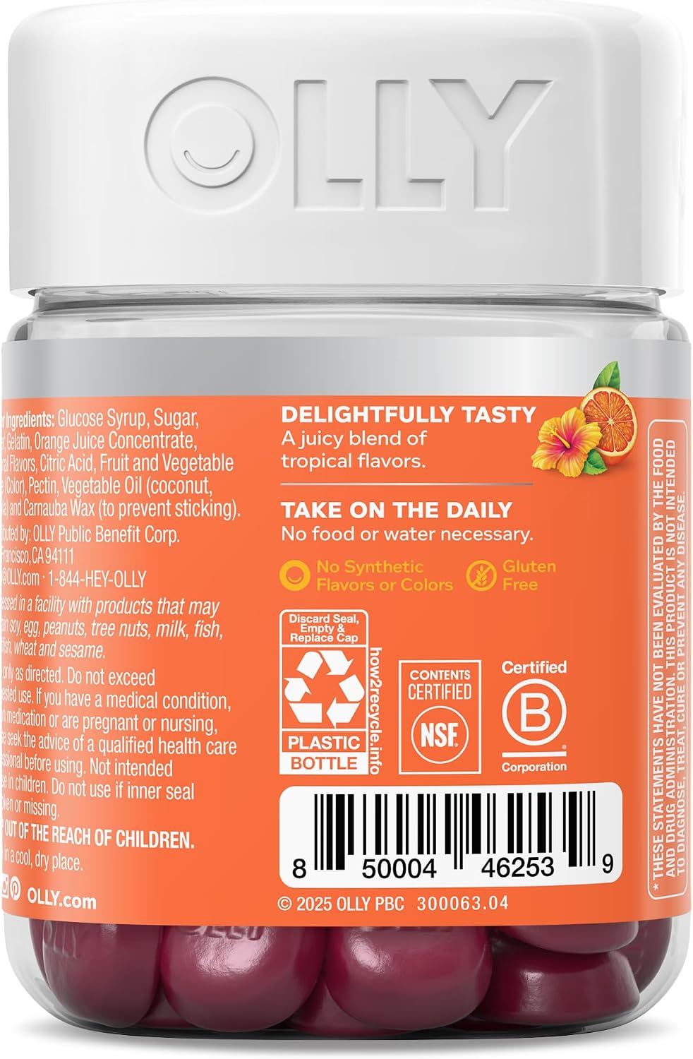 OLLY Heavenly Hair Gummy, Gominolas para el Cabello con Biotina, Queratina y Amla, 60 Gominolas (30 Días)