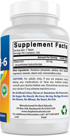 Best Naturals Vitamina B6 50 mg - 250 Comprimidos (Pack de 3)