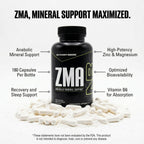 NutraBio ZMA - 180 Capsules - Zinc, Magnesium and Vitamin B6