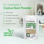 Dr. HERBALIST Polvo de Raíz de Costus 200g - Saussurea Costus Puro (Qust Al-Hindi) con Costunólido | Halal