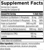 Designs for Health Homocysteine Supreme - Complejo de Vitaminas B Metilado con Riboflavina, B6, B12, Folato, L-Serina y TMG (120 Cápsulas)