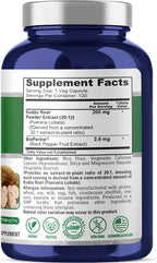 NusaPure Cápsulas de Raíz de Kudzu - 200 mg - 120 Cápsulas Vegetales (No OGM, Vegano)