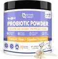 NATURE TARGET Probióticos para Perros - Polvo con Probióticos, Prebióticos, Enzimas Digestivas y Fibra - 6 Mil Millones de UFC - 90 Dosis