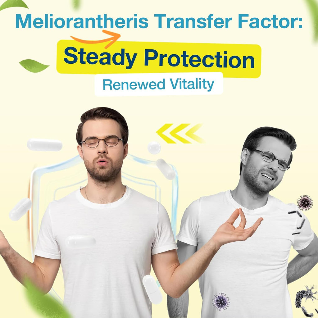 Meliorantheris Transfer Factor 1800mg | Colostrum & Egg Yolk Extracts con Zinc y Selenio | Apoyo Inmunitario y Cognitivo | 90 Cápsulas