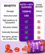EDUDYF Keto ACV Gummies - Gominolas de Vinagre de Manzana Orgánico con Probióticos - 120 Unidades