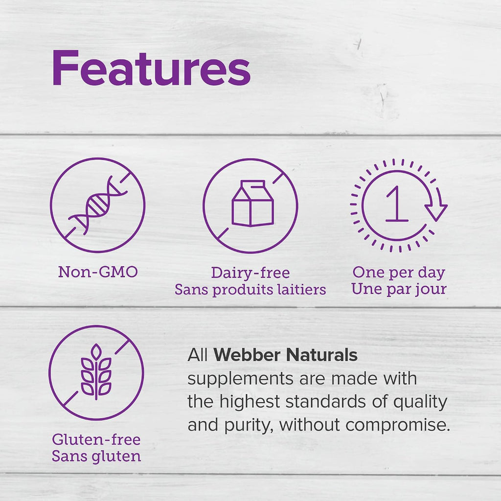 Webber Naturals Vitamina D3 y K2, 1.000 UI / 120 mcg, 90 Cápsulas Blandas