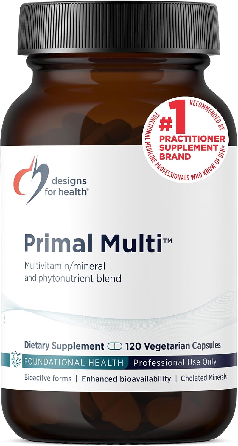Designs for Health Primal Multi – Multivitamínico Paleo con Folato, Tocotrienoles, Luteína y Brocoli Semilla (120 Cápsulas)