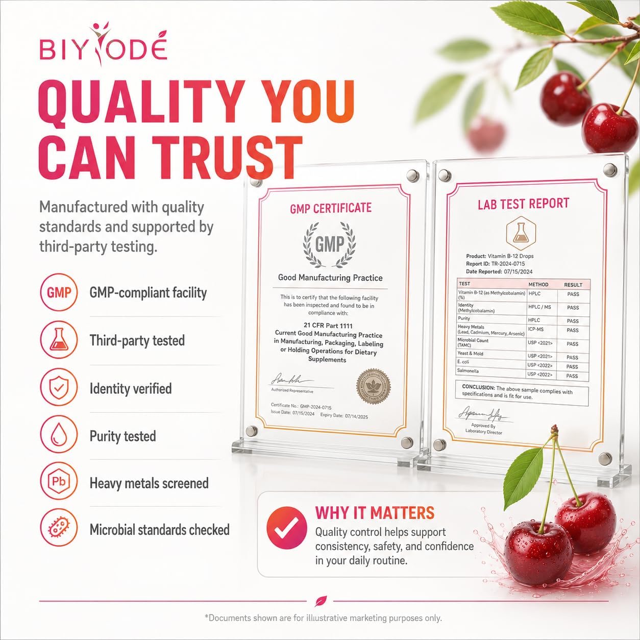 BIYODE Vitamina B12 5000 mcg Gotas Líquidas Sublinguales Sabor Cereza 60 ml