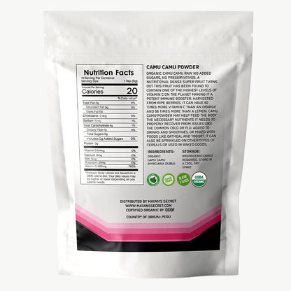 Mayan's Secret Camu Camu en Polvo Orgánico Certificado USDA - 99g (Pack de 2)