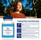 Vitamina D3 5000 IU - 200 Cápsulas Blandas