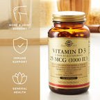Solgar - Vitamina D3 (Colecalciferol) 1.000 UI Cápsulas Blandas, 250 Unidades