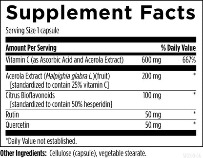 Stellar C - Vitamina C + Quercetina con Zinc y Bioflavonoides Cítricos, 90 Cápsulas – Image 3