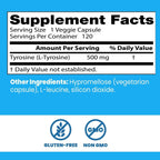 Doctor's Best L-Tirosina 500 mg - 120 Cápsulas Veganas