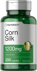 Horbäach Cápsulas de Seda de Maíz | 200 Cápsulas | Extracto No-GMO, Sin Gluten
