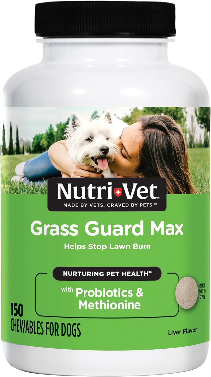 Nutri-Vet Grass Guard Masticables para Perros - Neutralizador de Orina y Apoyo Digestivo, 150 Comprimidos