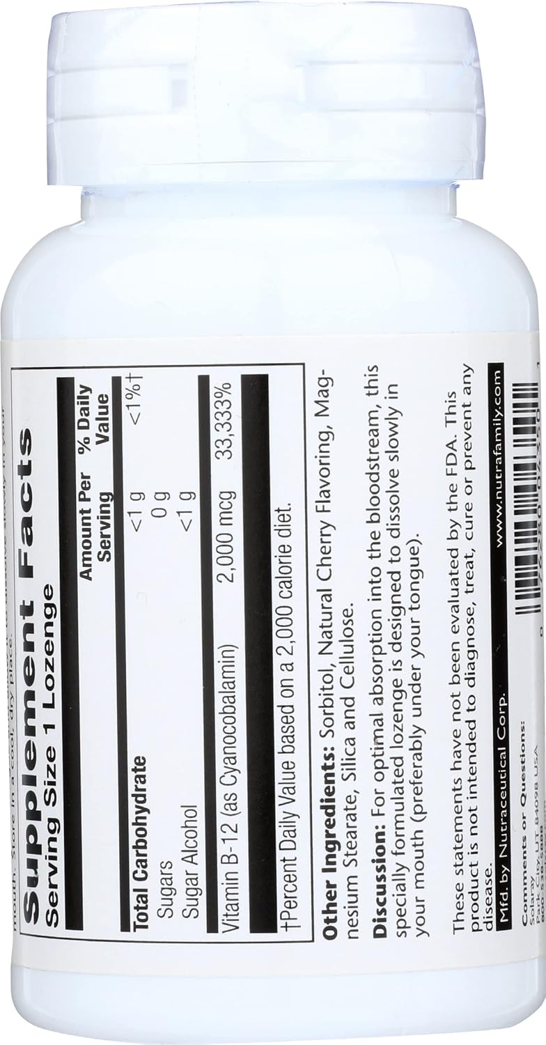 Solaray Vitamina B12 2000 mcg, 90 Comprimidos