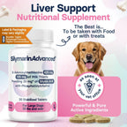 SilymarinAdvanced Suplemento Hepático para Perros Grandes - Cardo Mariano con SAMe y Silibina - 30 Comprimidos