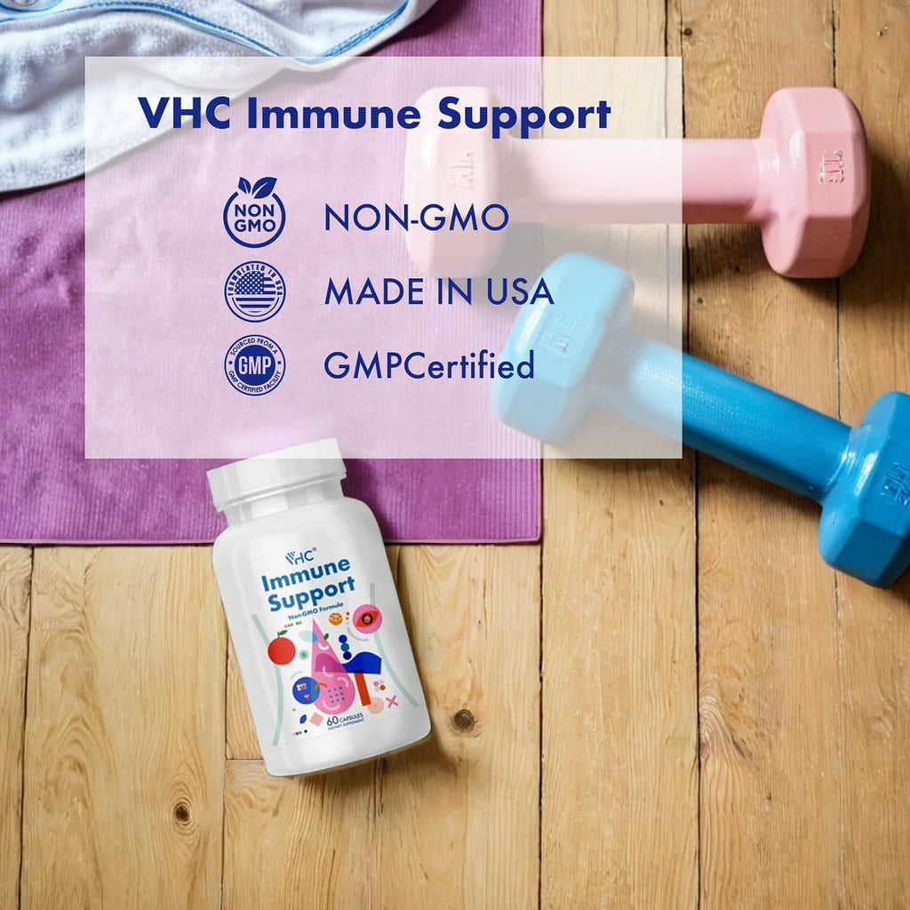 VHC Suplemento con Vitamina C, E, Selenio, Quercetina y Beta-Glucanos, 60 Cápsulas