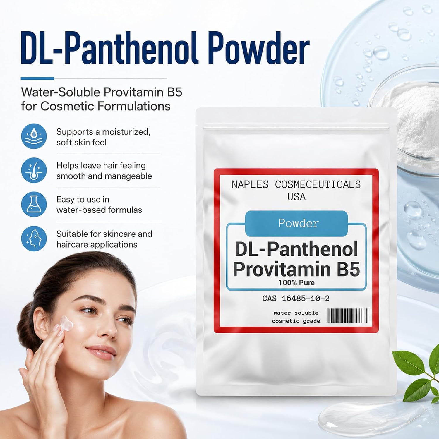 Polvo de Pantenol Puro 100% (DL-Pantenol) - 4 oz