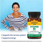 Country Life Vitamina B-6 100mg, 100 Cápsulas Veganas