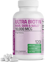 Bronson Ultra Biotina 10.000 mcg - Complemento para Cabello, Piel y Uñas - 360 Cápsulas Vegetales